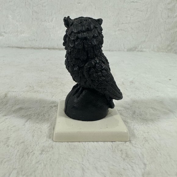 Vintage Black Owl on ceramic base crafted from Pennsylvania Coal Dust - Picture 7 of 10